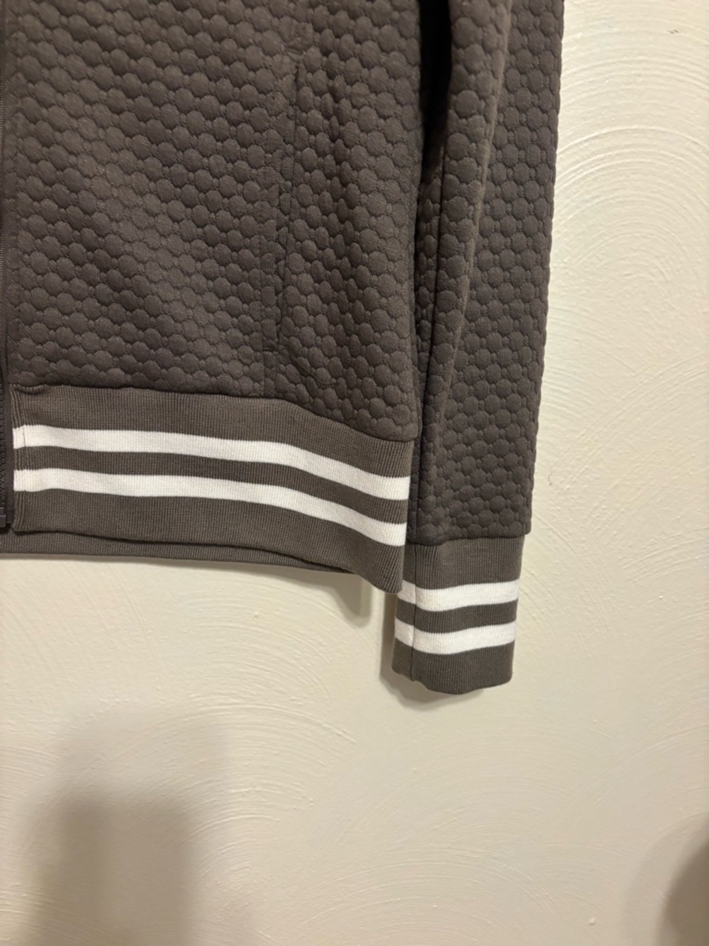 Mono B Textured Zip Up Jacket Brown Athleisure Small - Picture 7 of 8